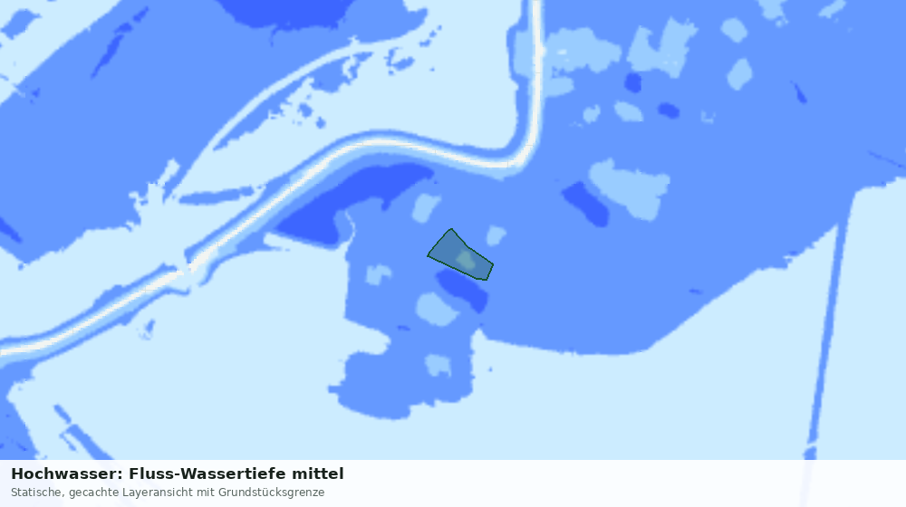 Statische Kartenansicht: Hochwasser: Fluss-Wassertiefe mittel