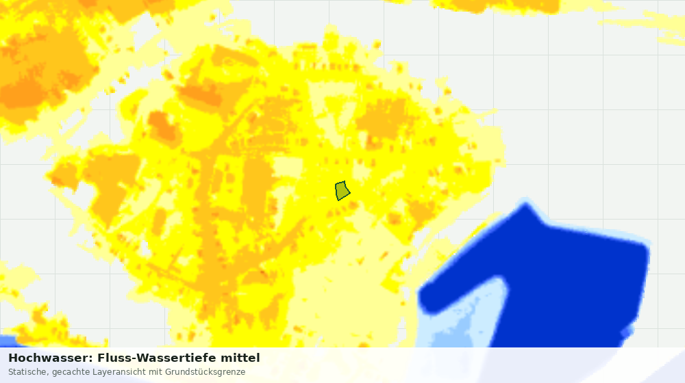 Statische Kartenansicht: Hochwasser: Fluss-Wassertiefe mittel