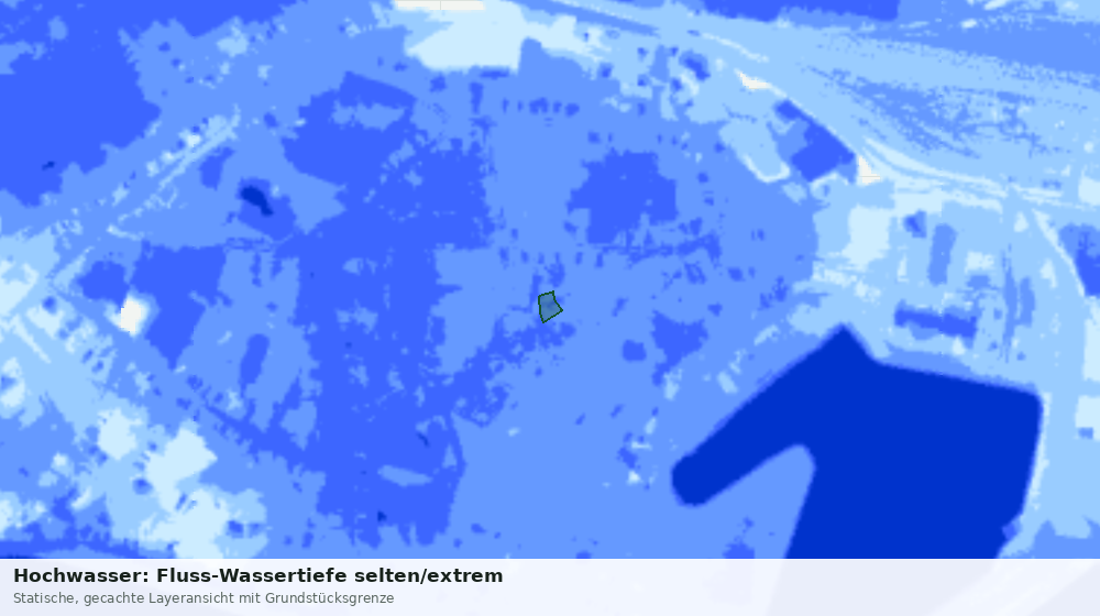 Statische Kartenansicht: Hochwasser: Fluss-Wassertiefe selten/extrem