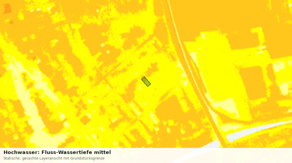 Statische Kartenansicht: Hochwasser: Fluss-Wassertiefe mittel