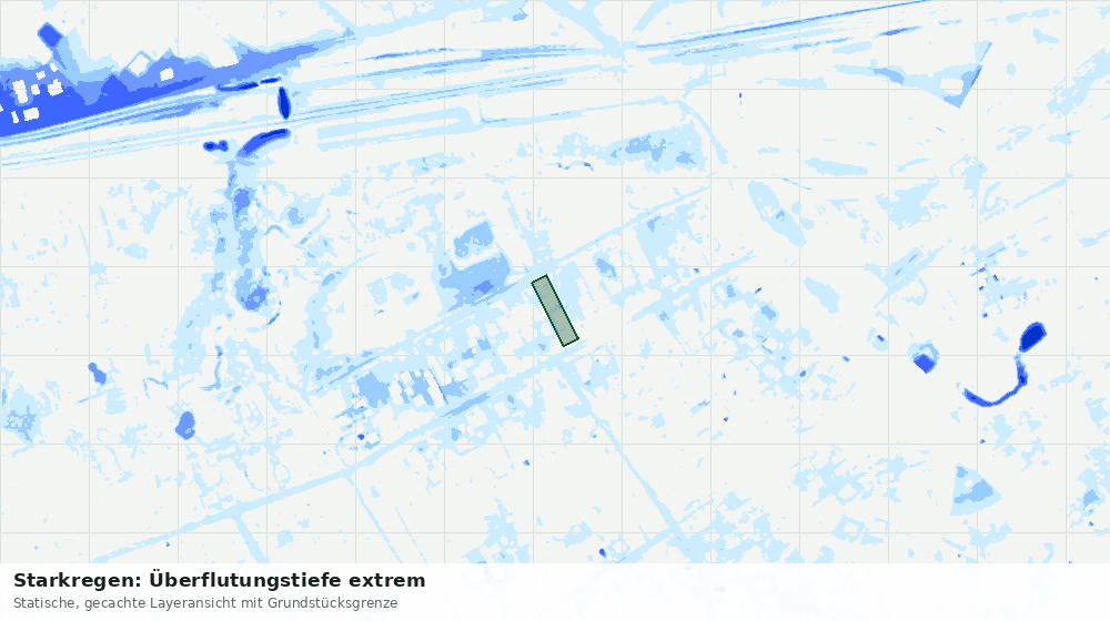 Statische Kartenansicht: Starkregen: Überflutungstiefe extrem