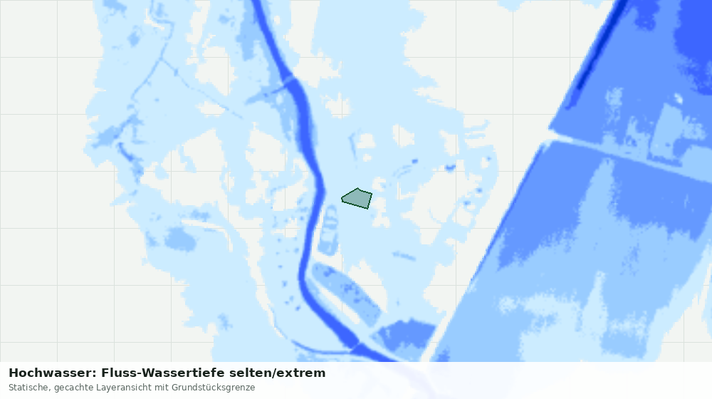 Statische Kartenansicht: Hochwasser: Fluss-Wassertiefe selten/extrem