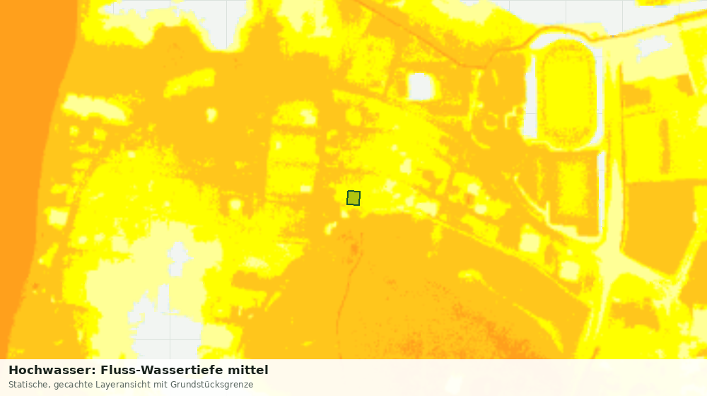 Statische Kartenansicht: Hochwasser: Fluss-Wassertiefe mittel