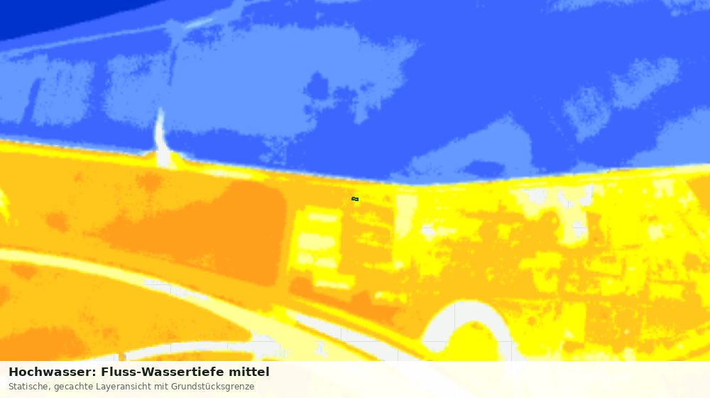 Statische Kartenansicht: Hochwasser: Fluss-Wassertiefe mittel