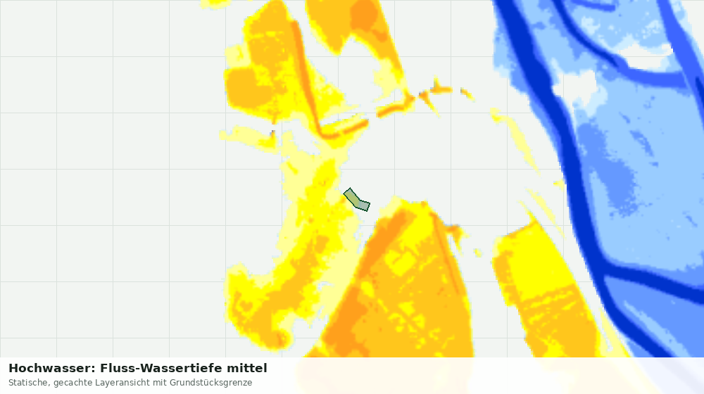 Statische Kartenansicht: Hochwasser: Fluss-Wassertiefe mittel