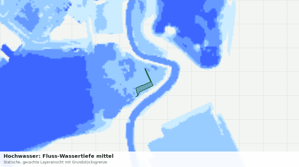 Statische Kartenansicht: Hochwasser: Fluss-Wassertiefe mittel