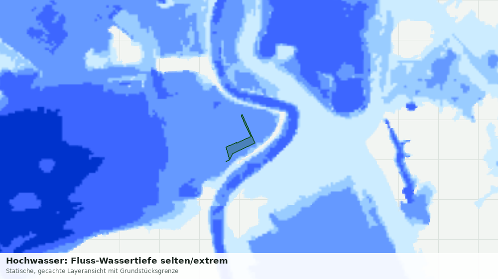 Statische Kartenansicht: Hochwasser: Fluss-Wassertiefe selten/extrem
