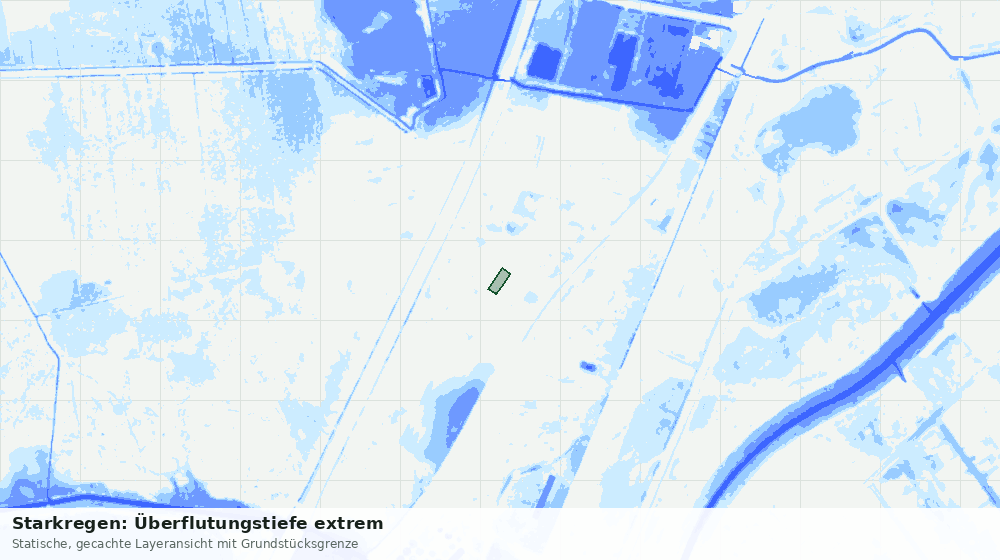 Statische Kartenansicht: Starkregen: Überflutungstiefe extrem