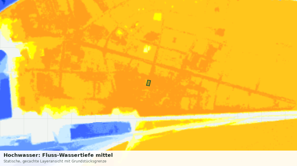 Statische Kartenansicht: Hochwasser: Fluss-Wassertiefe mittel