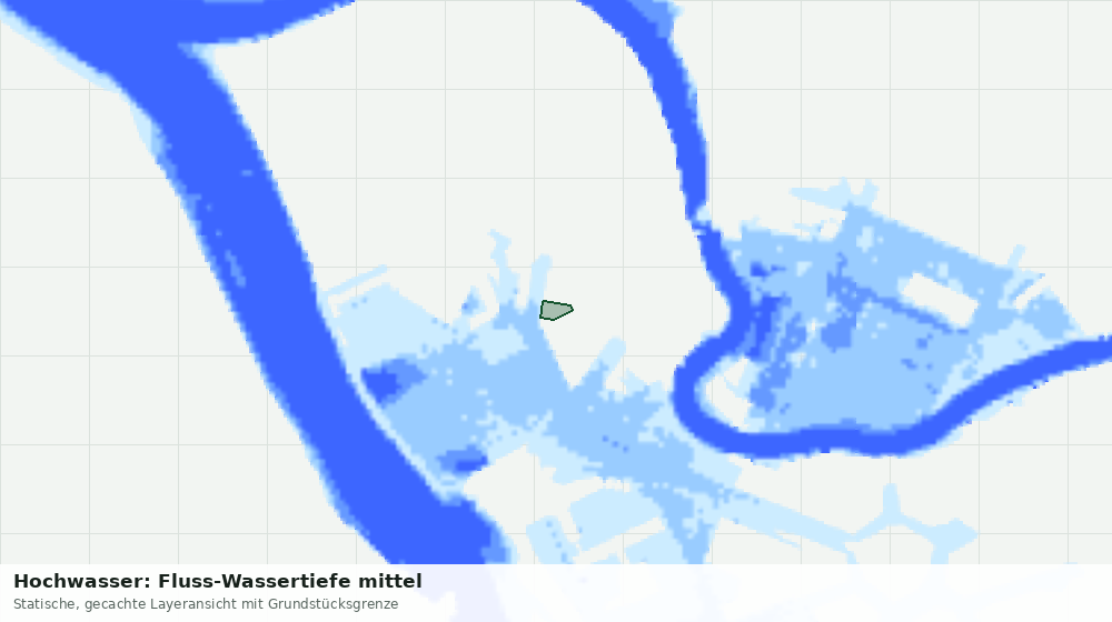 Statische Kartenansicht: Hochwasser: Fluss-Wassertiefe mittel