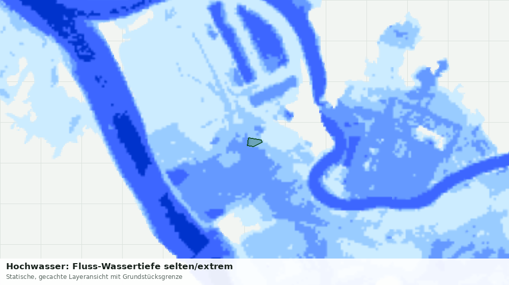 Statische Kartenansicht: Hochwasser: Fluss-Wassertiefe selten/extrem