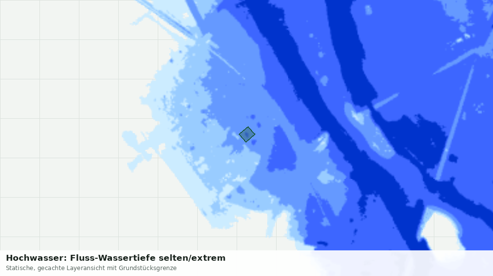 Statische Kartenansicht: Hochwasser: Fluss-Wassertiefe selten/extrem