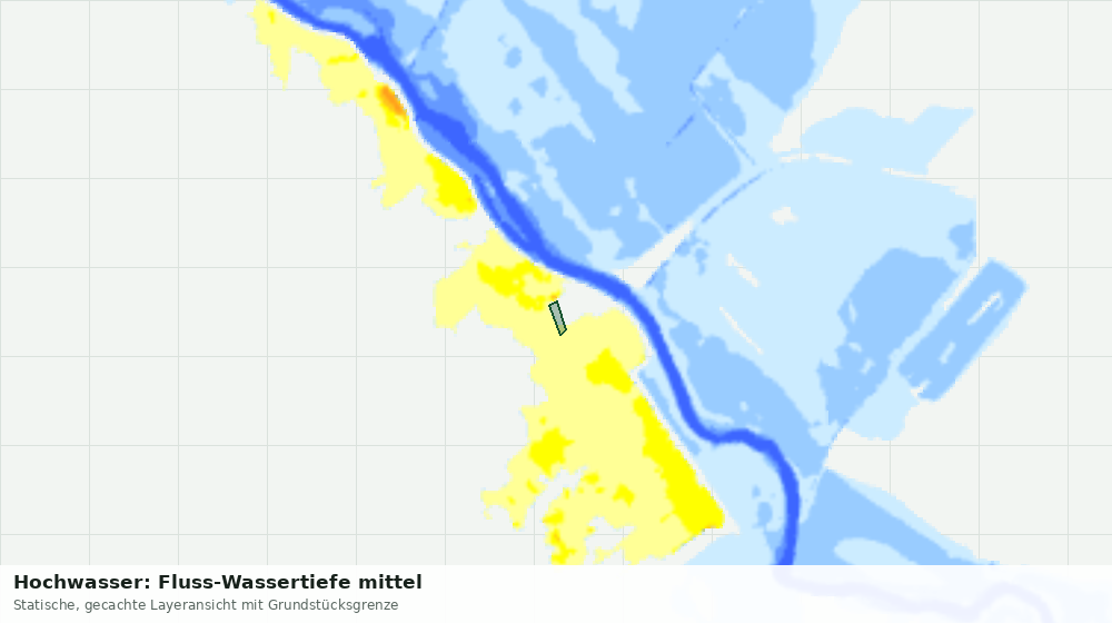 Statische Kartenansicht: Hochwasser: Fluss-Wassertiefe mittel