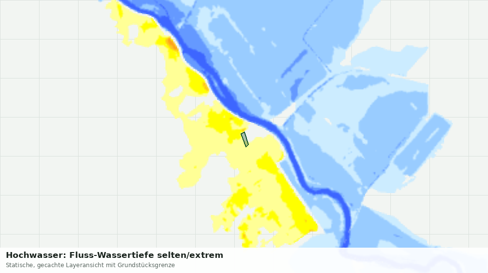 Statische Kartenansicht: Hochwasser: Fluss-Wassertiefe selten/extrem