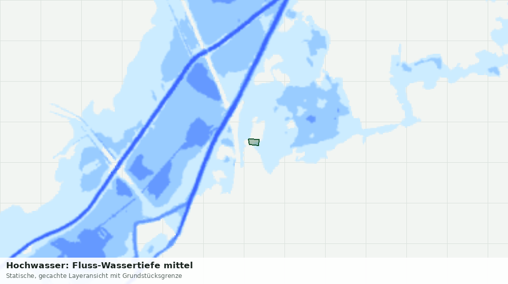 Statische Kartenansicht: Hochwasser: Fluss-Wassertiefe mittel