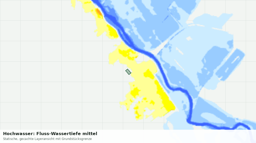 Statische Kartenansicht: Hochwasser: Fluss-Wassertiefe mittel