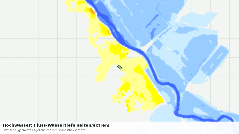 Statische Kartenansicht: Hochwasser: Fluss-Wassertiefe selten/extrem