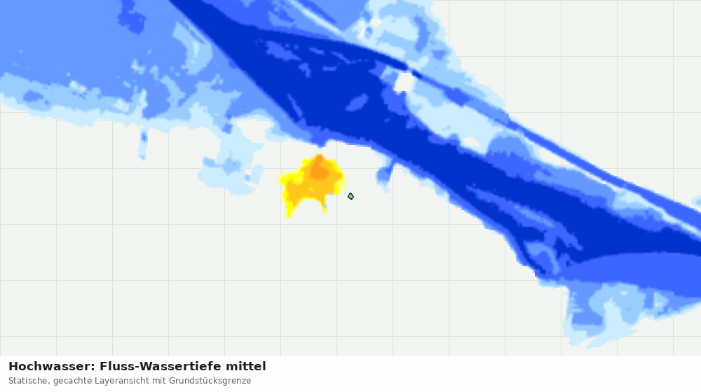 Statische Kartenansicht: Hochwasser: Fluss-Wassertiefe mittel