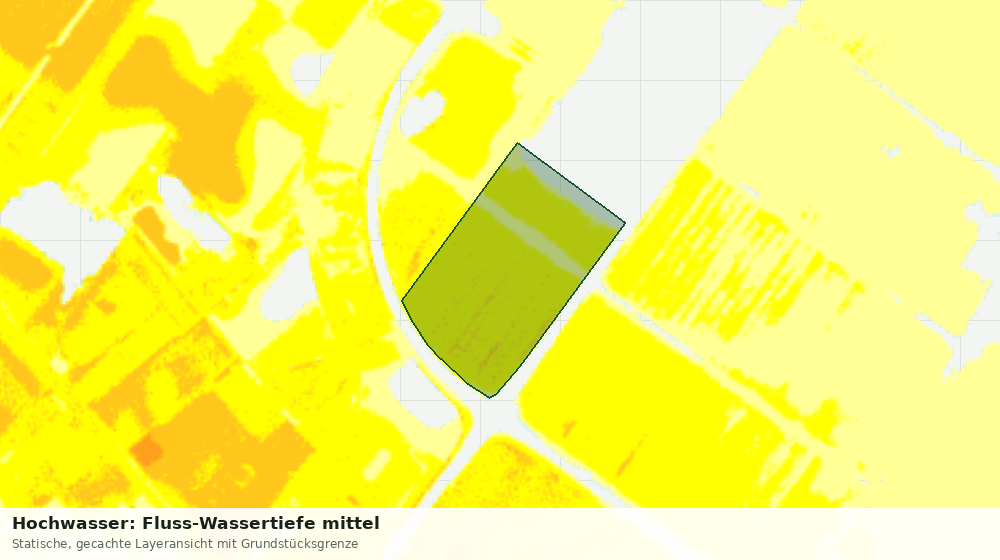 Statische Kartenansicht: Hochwasser: Fluss-Wassertiefe mittel