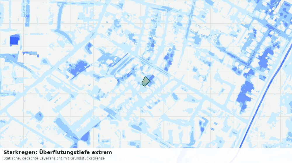 Statische Kartenansicht: Starkregen: Überflutungstiefe extrem