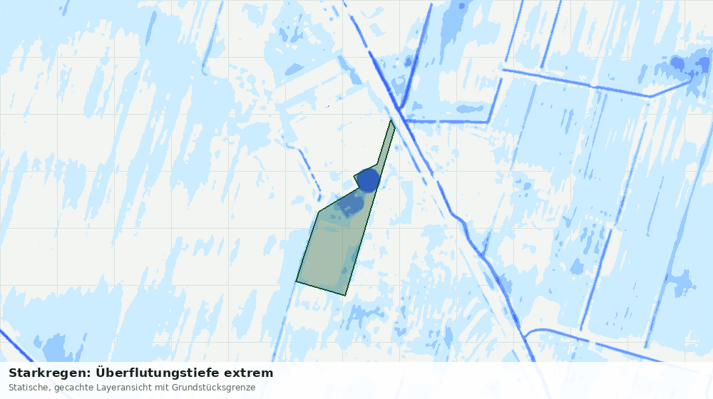 Statische Kartenansicht: Starkregen: Überflutungstiefe extrem