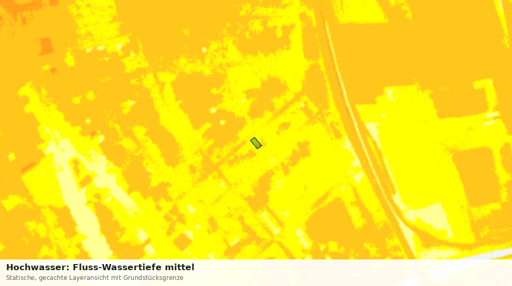 Statische Kartenansicht: Hochwasser: Fluss-Wassertiefe mittel