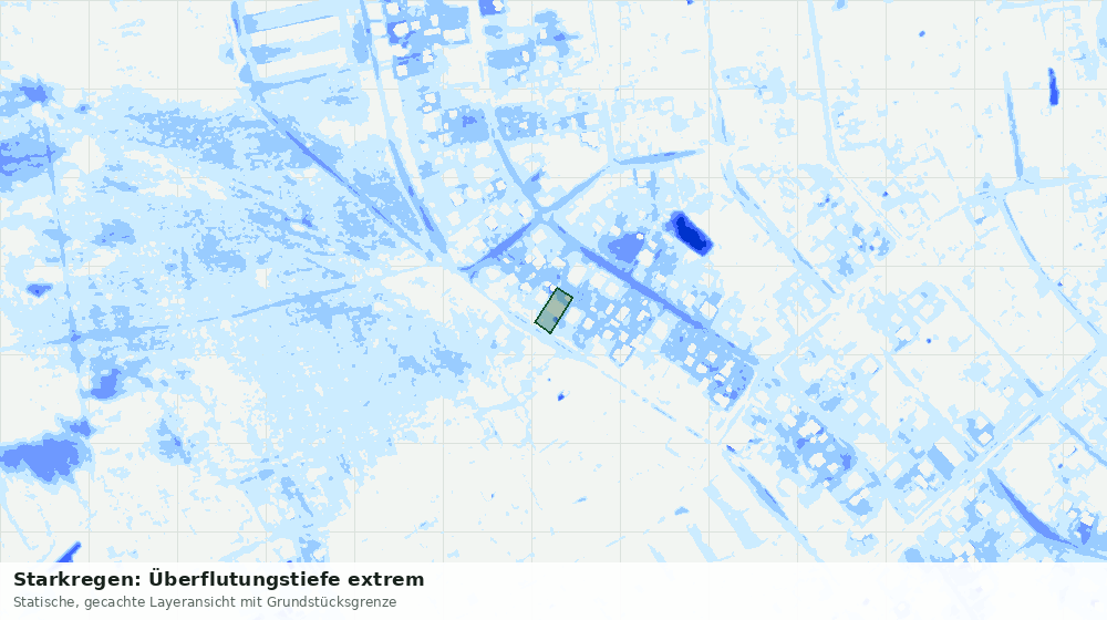 Statische Kartenansicht: Starkregen: Überflutungstiefe extrem
