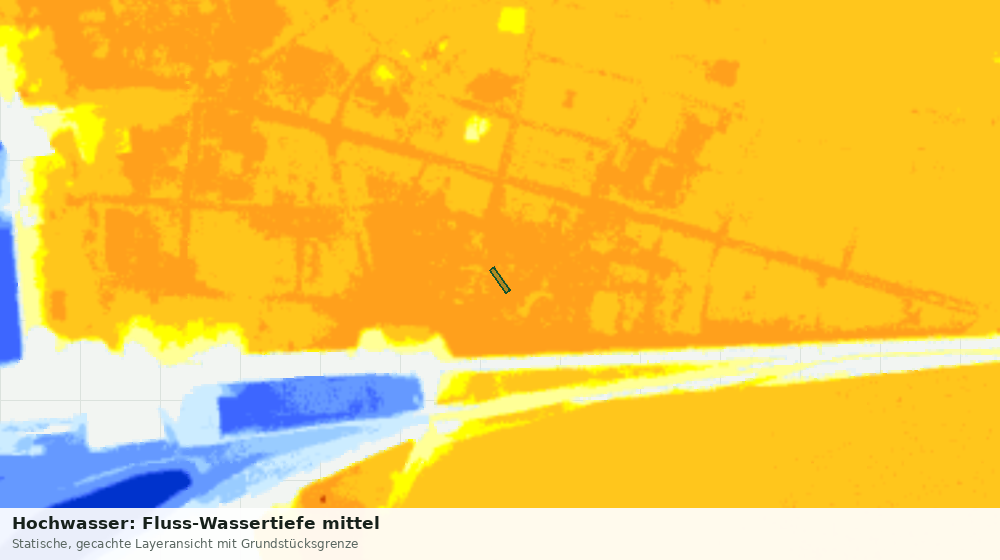 Statische Kartenansicht: Hochwasser: Fluss-Wassertiefe mittel