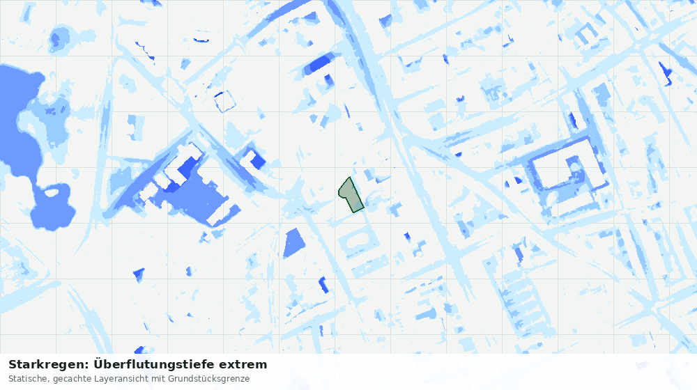 Statische Kartenansicht: Starkregen: Überflutungstiefe extrem