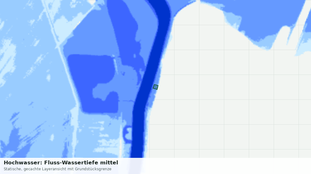 Statische Kartenansicht: Hochwasser: Fluss-Wassertiefe mittel