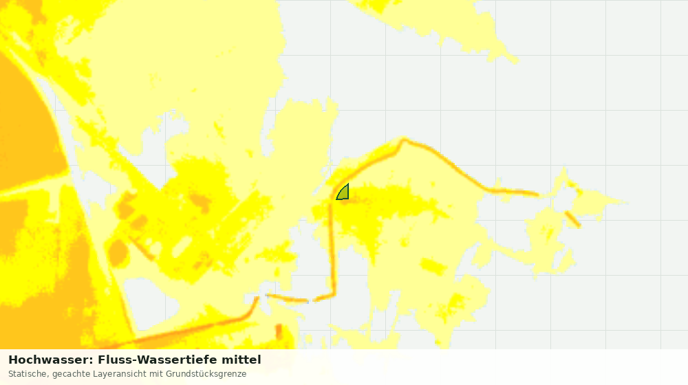 Statische Kartenansicht: Hochwasser: Fluss-Wassertiefe mittel