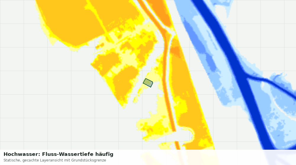 Statische Kartenansicht: Hochwasser: Fluss-Wassertiefe häufig