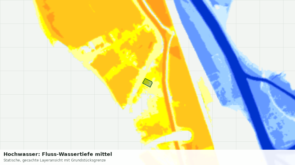 Statische Kartenansicht: Hochwasser: Fluss-Wassertiefe mittel