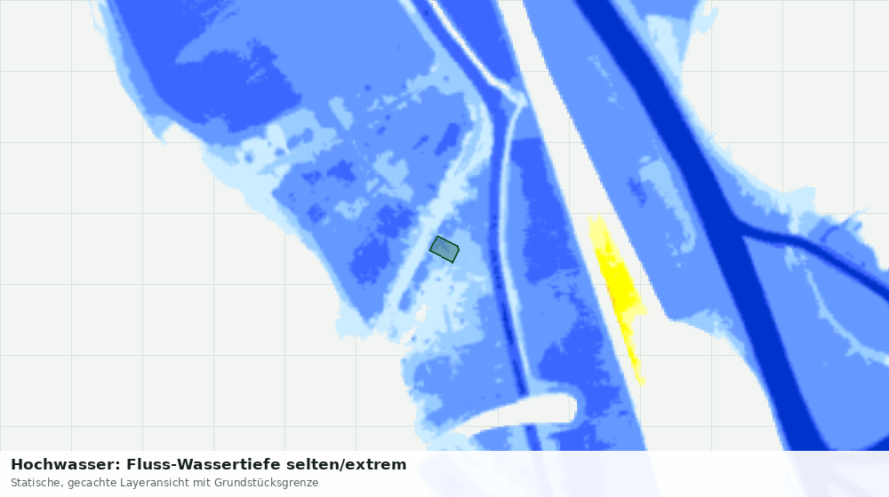 Statische Kartenansicht: Hochwasser: Fluss-Wassertiefe selten/extrem