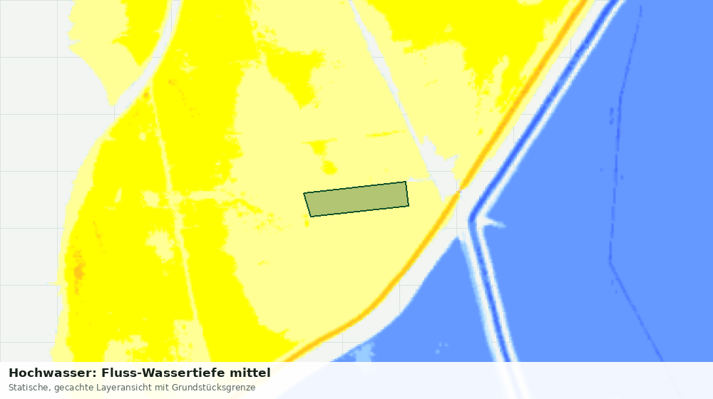 Statische Kartenansicht: Hochwasser: Fluss-Wassertiefe mittel