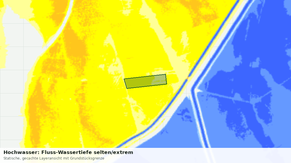 Statische Kartenansicht: Hochwasser: Fluss-Wassertiefe selten/extrem