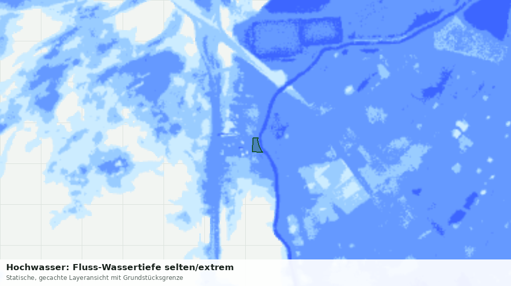 Statische Kartenansicht: Hochwasser: Fluss-Wassertiefe selten/extrem