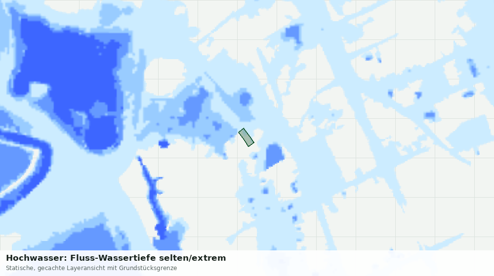 Statische Kartenansicht: Hochwasser: Fluss-Wassertiefe selten/extrem