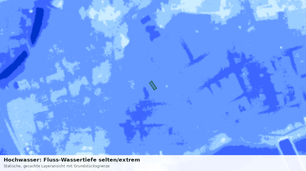 Statische Kartenansicht: Hochwasser: Fluss-Wassertiefe selten/extrem