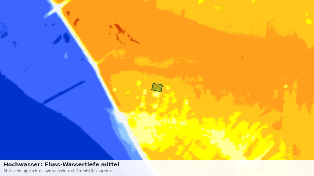 Statische Kartenansicht: Hochwasser: Fluss-Wassertiefe mittel