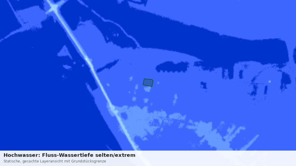 Statische Kartenansicht: Hochwasser: Fluss-Wassertiefe selten/extrem