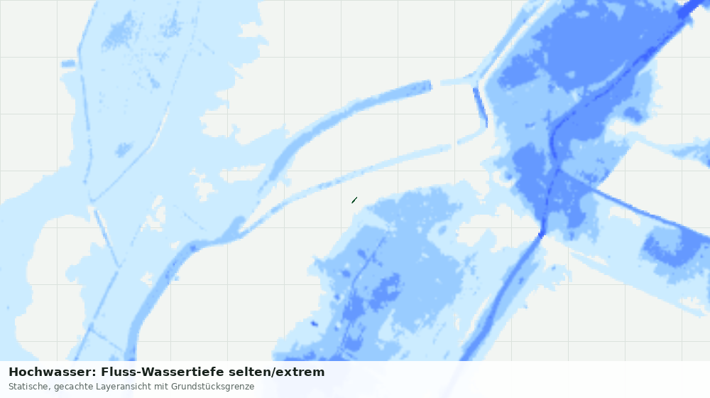 Statische Kartenansicht: Hochwasser: Fluss-Wassertiefe selten/extrem