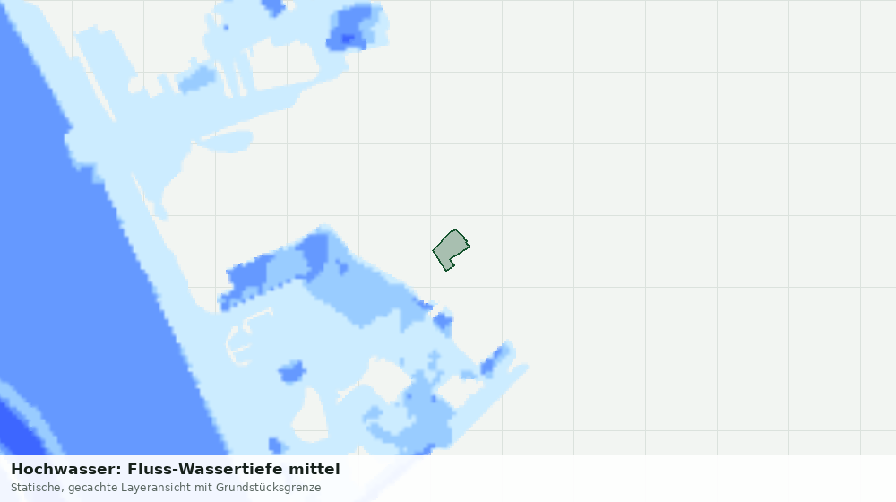 Statische Kartenansicht: Hochwasser: Fluss-Wassertiefe mittel