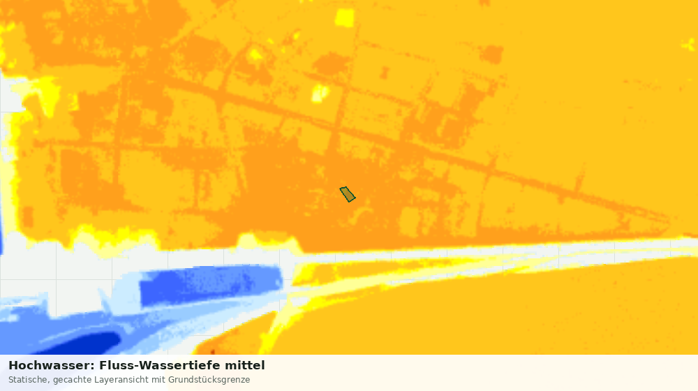Statische Kartenansicht: Hochwasser: Fluss-Wassertiefe mittel