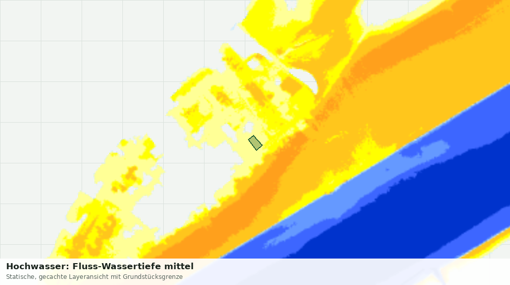 Statische Kartenansicht: Hochwasser: Fluss-Wassertiefe mittel