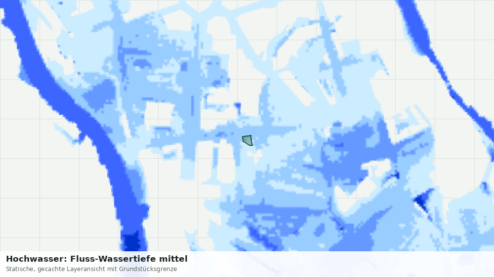 Statische Kartenansicht: Hochwasser: Fluss-Wassertiefe mittel