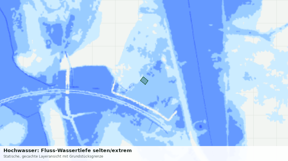 Statische Kartenansicht: Hochwasser: Fluss-Wassertiefe selten/extrem