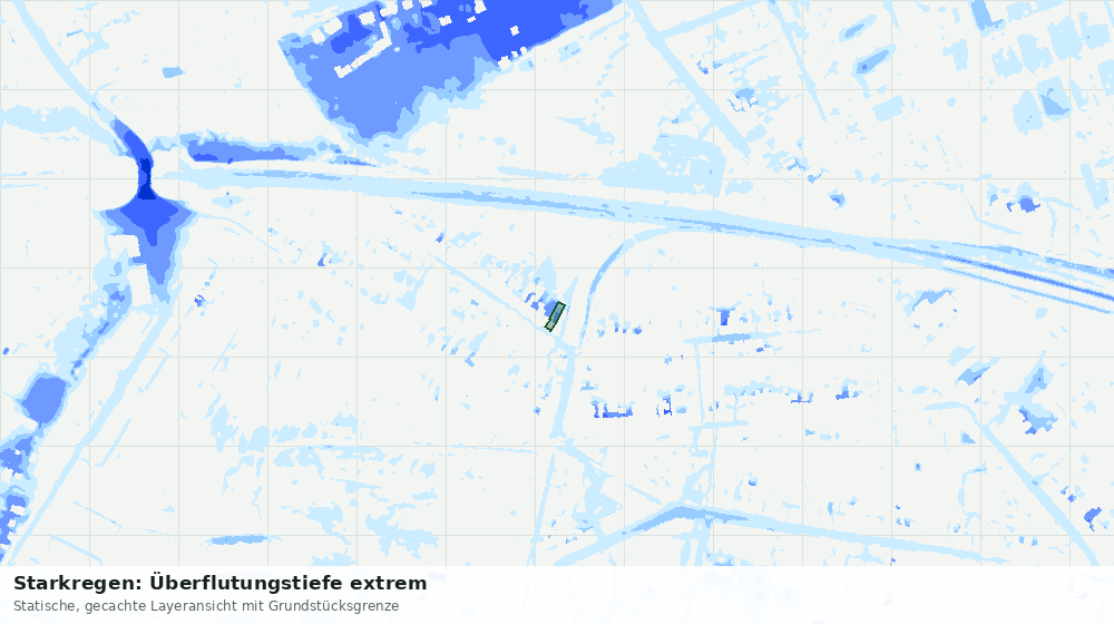 Statische Kartenansicht: Starkregen: Überflutungstiefe extrem