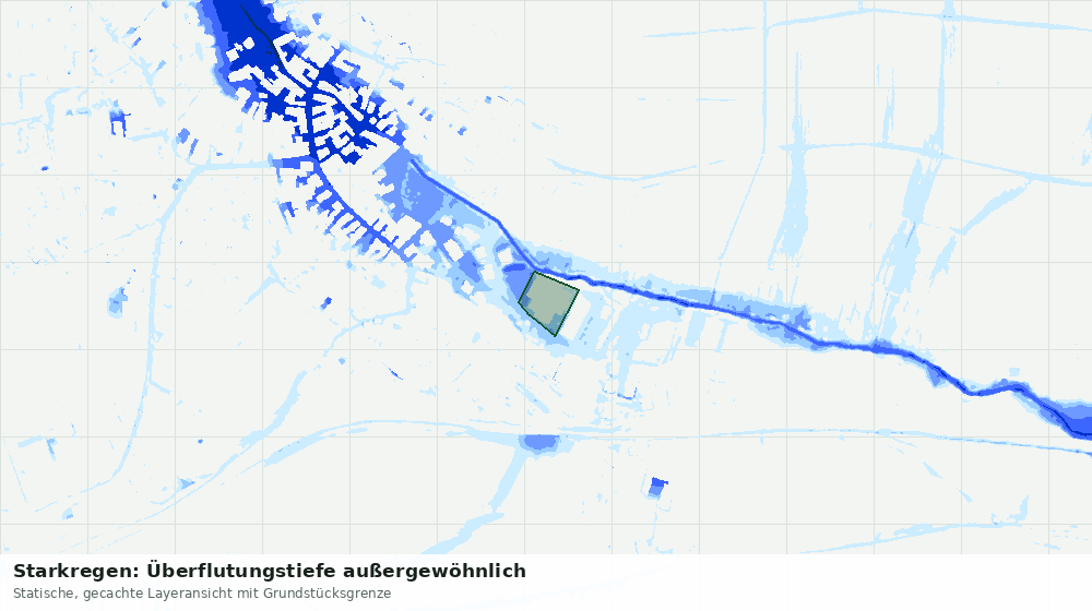 Statische Kartenansicht: Starkregen: Überflutungstiefe außergewöhnlich
