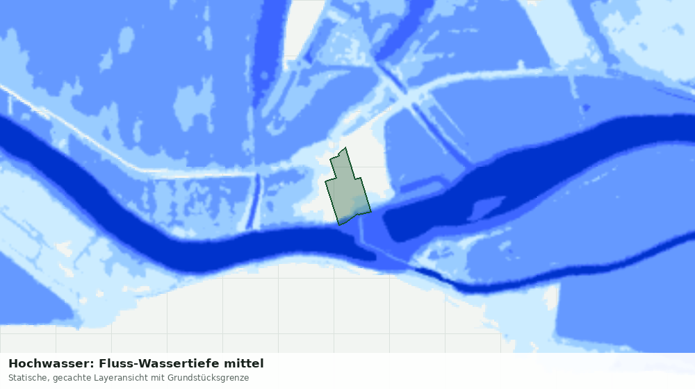 Statische Kartenansicht: Hochwasser: Fluss-Wassertiefe mittel